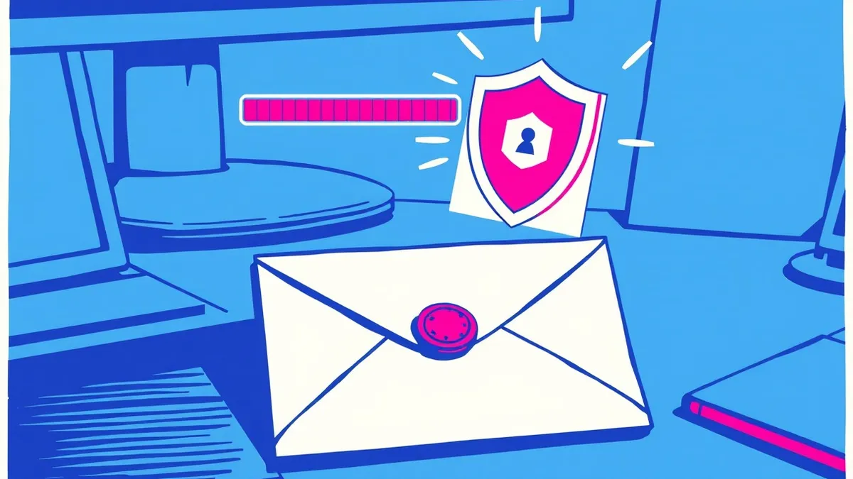 Illustration: A sealed envelope rests on a desk, its flap shut tight with a small wax stamp.